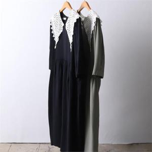 [강물처럼]빅사이즈사랑해요 I583L205 자수카라셔링원피스 PE (8