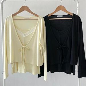 [강물처럼]빅사이즈사랑해요 G844L205 가디건레이스나시세트 YP