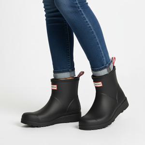 헌터 레인부츠 플레이 숏 여성 장화 블랙 WFS2020RMA-BLK