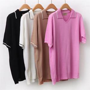 [강물처럼]빅사이즈사랑해요 9258L205 세미홀가 루즈 반팔티 RM