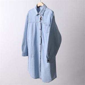 [강물처럼]빅사이즈사랑해요 I565L205 데님셔츠카라롱원피스 LO