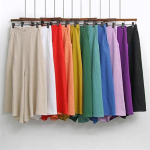 [강물처럼]빅사이즈사랑해요 E169L204 컬러풀린넨치마통바지 BQ