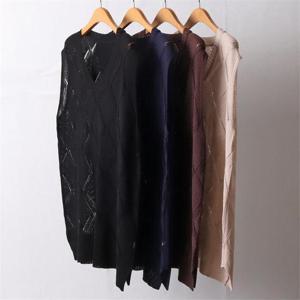 [강물처럼]빅사이즈사랑해요 I482L204 다이아브이넥니트조끼 EB