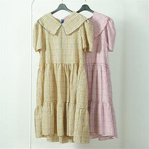 [강물처럼]빅사이즈사랑해요 G765L204 체크패턴반팔롱원피스 CM