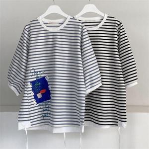 [강물처럼]빅사이즈사랑해요 G747L204 옆스트링단가라반팔티 BN