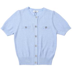 [쉬즈미스]라운드 퍼프 니트 가디건 SSKCDP22550