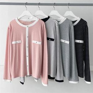 [강물처럼]빅사이즈사랑해요 G744L204 단가라진주긴팔티셔츠 BN