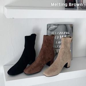 [로즈블로썸][멜팅브라운] 여성 데일리 스웨이드 앵클부츠 5cm (