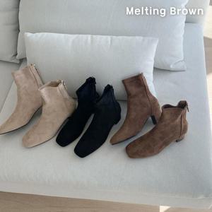 [로즈블로썸][멜팅브라운] 여성 캐주얼 스웨이드 앵클부츠 5cm (