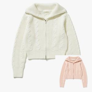 [플랙진] 여성 트위스트 집업 니트 가디건 PWTF1CDL72W