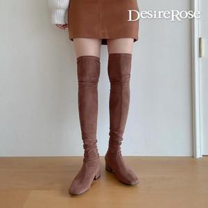 [디자이어로즈][디자이어로즈] 여성 스웨이드 낮은굽 롱부츠 3cm