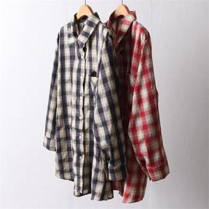 [강물처럼]빅사이즈사랑해요 I408L204 체크패턴원포켓남방 YP (8