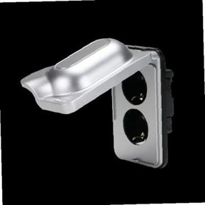 매입콘센트(아루) 2구 방우형 세로(실버)