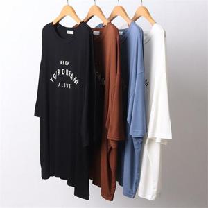 [강물처럼]빅사이즈사랑해요 D248L203 실키킵루즈박시반팔티 RA