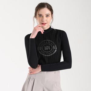 [홀릭앤플레이] (여성)레이어드 메쉬 베스트 긴팔 하이넥 티셔츠_HC2WTS019