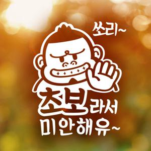 초보라서 미안해유 / 자동차스티커 초보운전