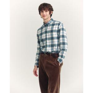 헤지스 남성 24FW 반값세일화이트 호크니 체크 셔츠 HZSH4D534WT