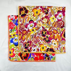 레이스 뜨게 장미 꽃 손수건 스카프