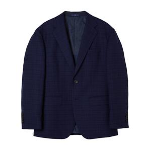 [맨잇슈트]남성 블루 울100 블레이져 투톤 체크 포멀핏 재킷