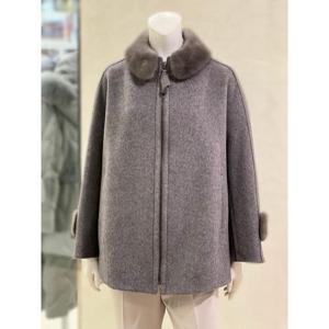 벨리시앙 세이브존01 밍크 배색 울  집업 코트(2color) HC2402