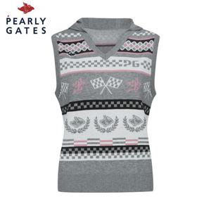 [파리게이츠] 여성 패턴 후드 니트 베스트