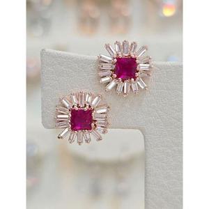 볼라레 세이브존03 볼라레 화이트테파Q사각 은침귀걸이 (루비) AGSSS1623A