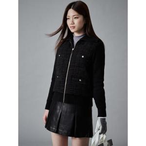 [빈폴골프]  여성 트위드 니트하이브리드 패딩점퍼  블랙 (BJ4X38A165)