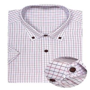 베이직 배색 체크패턴 슬림 반팔 셔츠