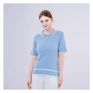 [후스타일][NnF] 여성 배색 니트_블루