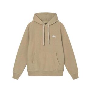 스투시 오버다이드 스탁 로고 후드 카키 118469