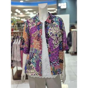 포라리 세이브존05 비비드 아트워크 레트로 여름 반팔 셔츠 LB24171