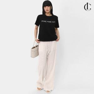 엘케이트 여자 시어서커 린넨 팬츠 플리츠 밴딩 시원한 여름 바지 LRAT022