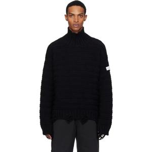 26 SS 메종마르지엘라 남성 블랙 울 터틀넥 스웨터 252188M205002