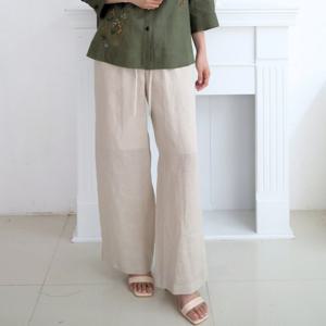 [비꼴리끄]린넨 밴딩 스트링 일자 바지 B252WS2100