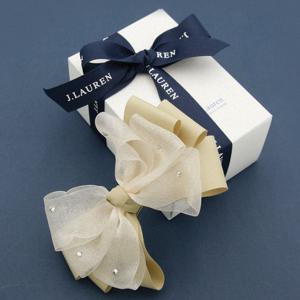 제이로렌 글리터링 쉬폰 큐빅 리본 자동핀 H01441