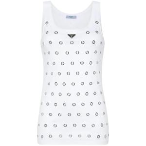 26 SS 프라다 트라이앵글 로고 아일렛 탱크 탑 39546RSOOO1424 TP441029295