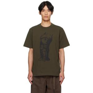 사카이 티셔츠 카키 웨어 더 와일드 띵스 아 티셔츠 252445M213025