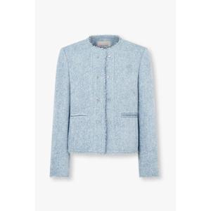 [보브] 프린지 트림 스터드 버튼 트위드 자켓 (7155310005)