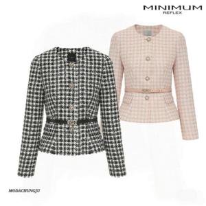 [미니멈]MD 트위드 체크 패턴 노카라 자켓  MD MMZAGWJ2990 MD_C