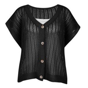 [샵앤]국산 여성 루즈핏 시스루 Y단추 니트 조끼 MLS-WVS-0880-