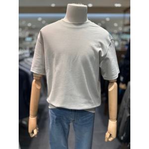 [리얼지오지아][25SS] 남성 베이지 사카리바 조직 라운드 반팔 티셔츠 ADF3TR1901