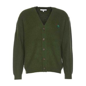 메종키츠네 볼드 폭스 헤드 패치 가디건 NM00501KT1093 P391