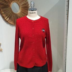 르피타 HC06 크로버 꽈배기 가디건(레드) L253BKT953