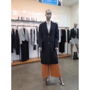 제시뉴욕 세이브존05 투버튼 앙고라 혼방 롱코트 DD9-SZNSHL0900BK