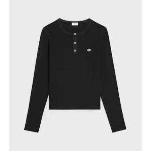 셀린느 긴팔 티셔츠 RX0A90F4338AW BLACK WHITE DOM