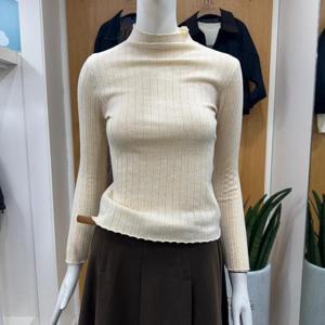 클리지 DP01 슬림 핏 폴라 골지 패턴 니트 CP8WKP02