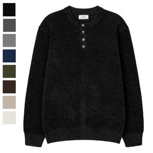 남자 지크 벨벳 헨리넥 라운드 니트 SG-KN-Q085-검정