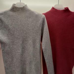 Destijl HC06 깔끔한 잔골 반목폴라 기모 에그체인 쫄 니트티 D2543sw15