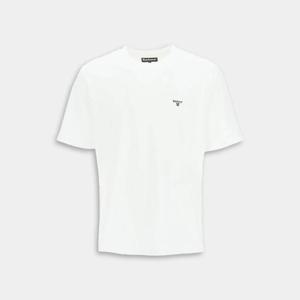 바버 남성 미니 자수로고 라운드 화이트 반팔 MTS0966 WH11