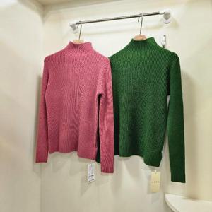 스테파니 HC07 큰 골지 컬러 풀 하이넥 니트 A25SW5440